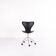 Seven office chair - Model 3117 - Black leather - Swivel function - Arne Jacobsen - Fritz Hansen