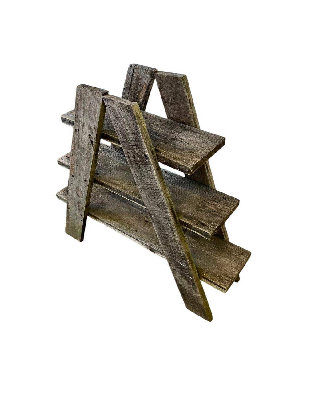Multi-level vintage wooden support / freestanding shelf / plant table