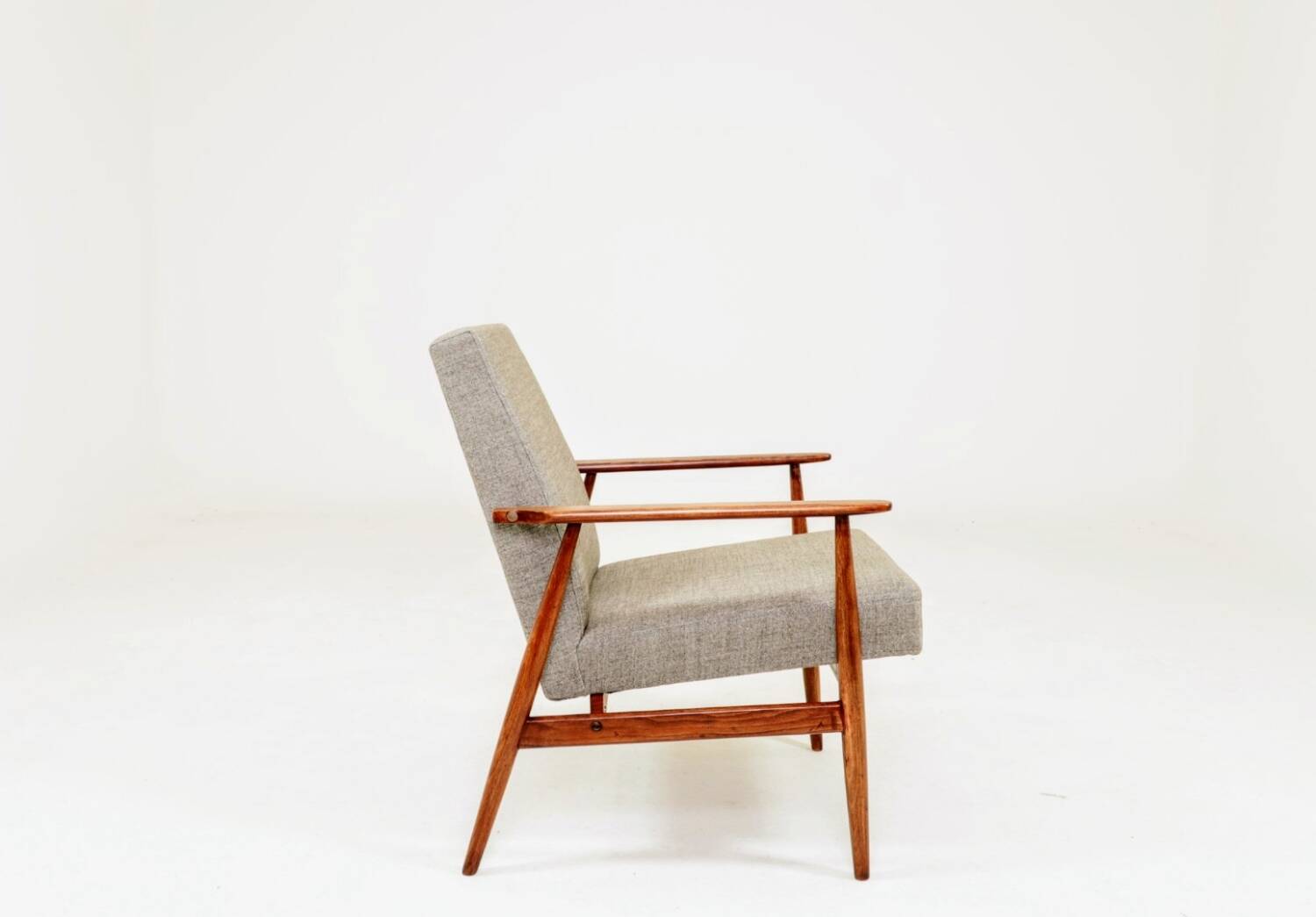 Scandinavian Lounge Chair Grey Soft Upholstery| Refurbished Vintage Ar