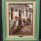 G. NESWADBA – Signed oil on canvas – Flowered alley – Painting 46x56 cm