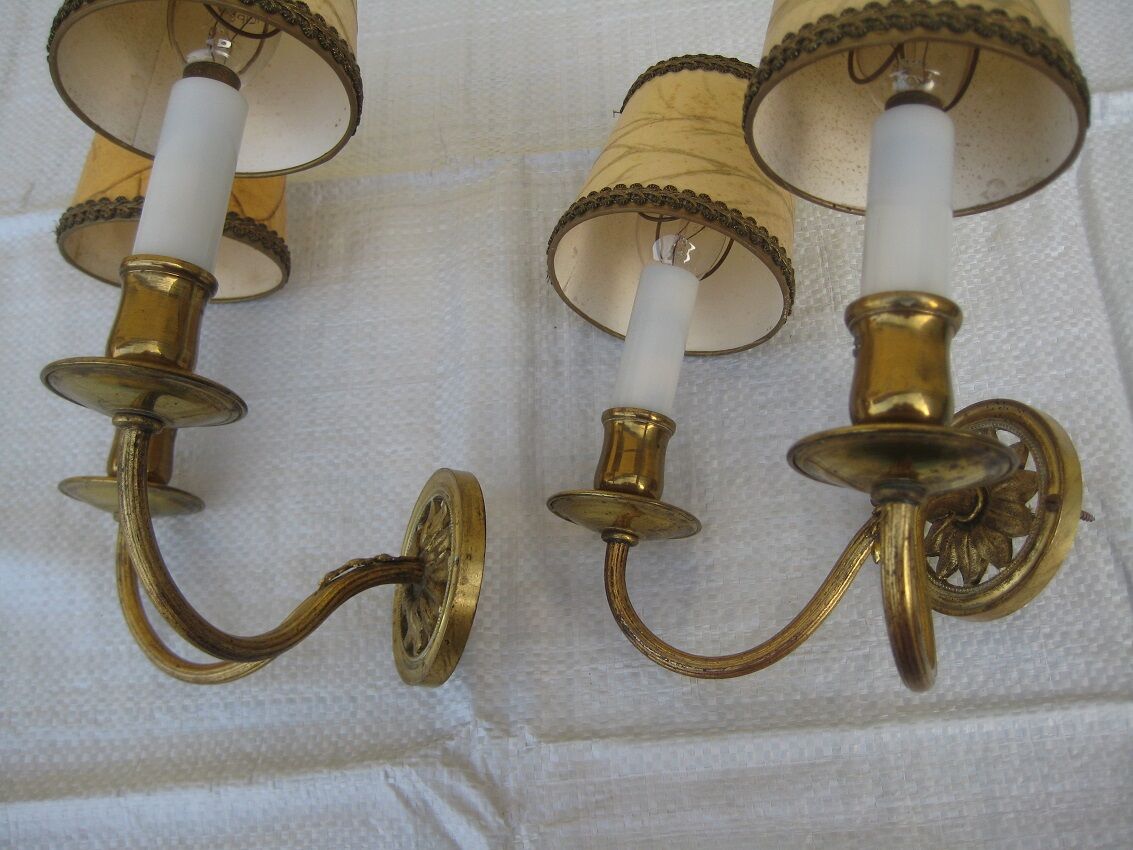 Pair of brass wall light 1920