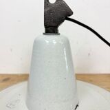 Industrial White Enamel Factory Pendant Lamp, 1960s