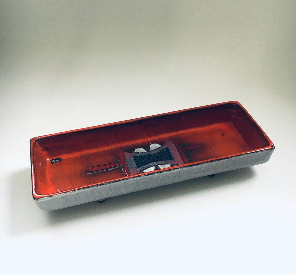 Art Pottery Studio Handmade Dish by Tieberghien, Belgium, 1960s