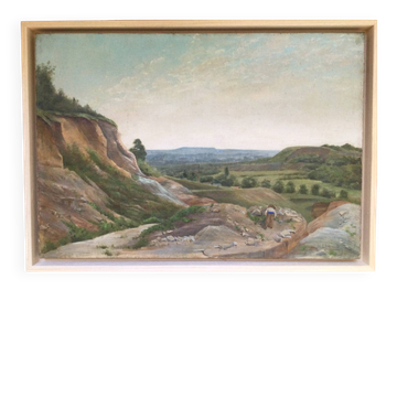 Le tailleur de pierres.huile sur toile d’henri lhérault 1860-1928