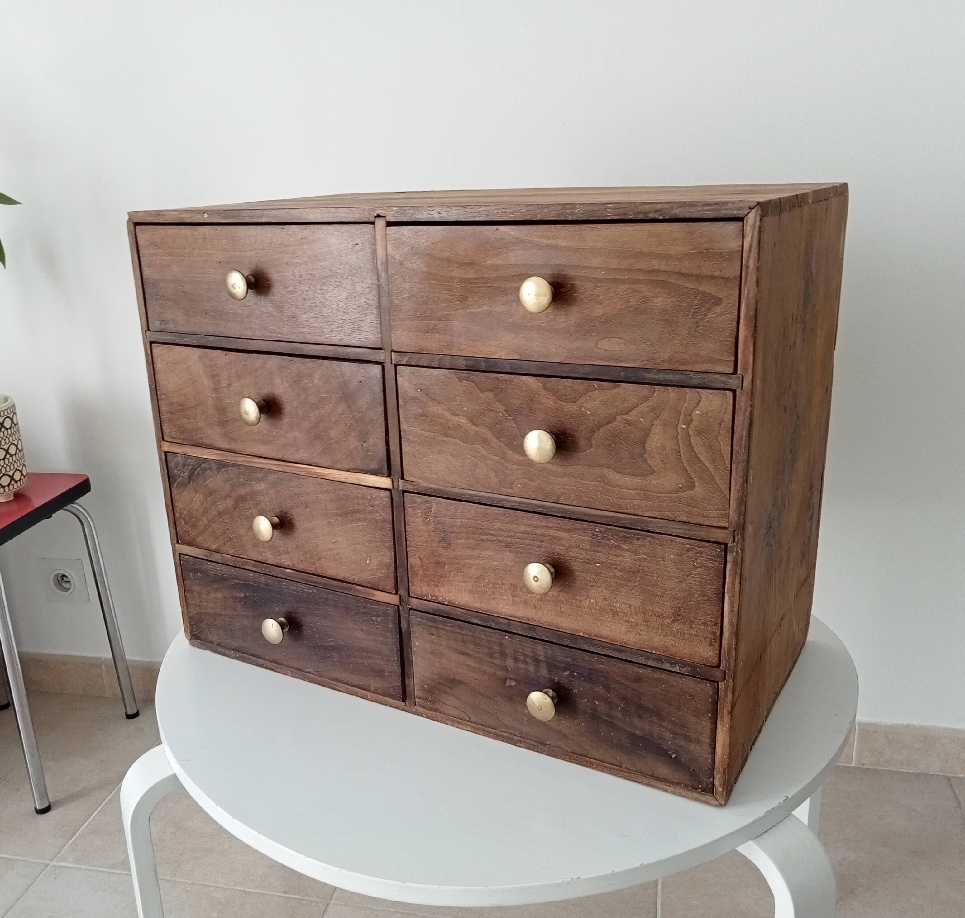 Meuble d'horloger niche a tiroirs années 30/40