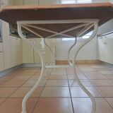 Red Cedar glazed lava stone table