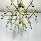 Sciolari 15 lights slight gilded chrome and perspex Chandelier model Ice, Italy 60s