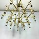 Lustre Sciolari 15 lumières chrome légèrement doré et perspex modèle Ice, Italie années 60