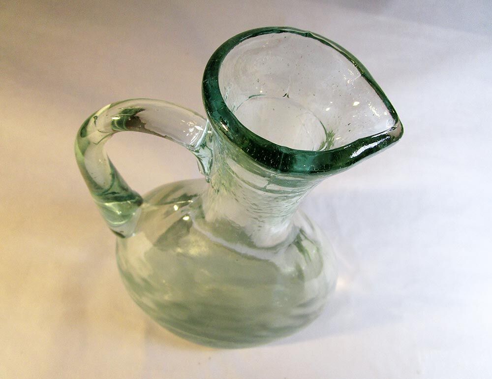 Thick glass pitcher