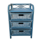Vintage rattan drawer cabinet