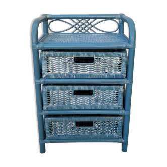 Vintage rattan drawer cabinet