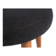 Vintage black wool stool from the mid-century, Denmark, 1960.