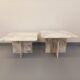 Pair of vintage nesting coffee tables in white marble from the 1970s.