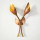 Vintage 1950s brass double wall sconce in the Italian Stilnovo style
