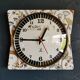 Vintage formica clock silent wall pendulum 60s "Jaz flowers"