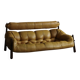 Percival Lafer MP-81 three seater sofa in yellow leather, Brazil 1970s