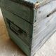 Patinated green wooden chest