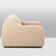 A pair of large and comfortable beige fabric armchairs. Contemporary.