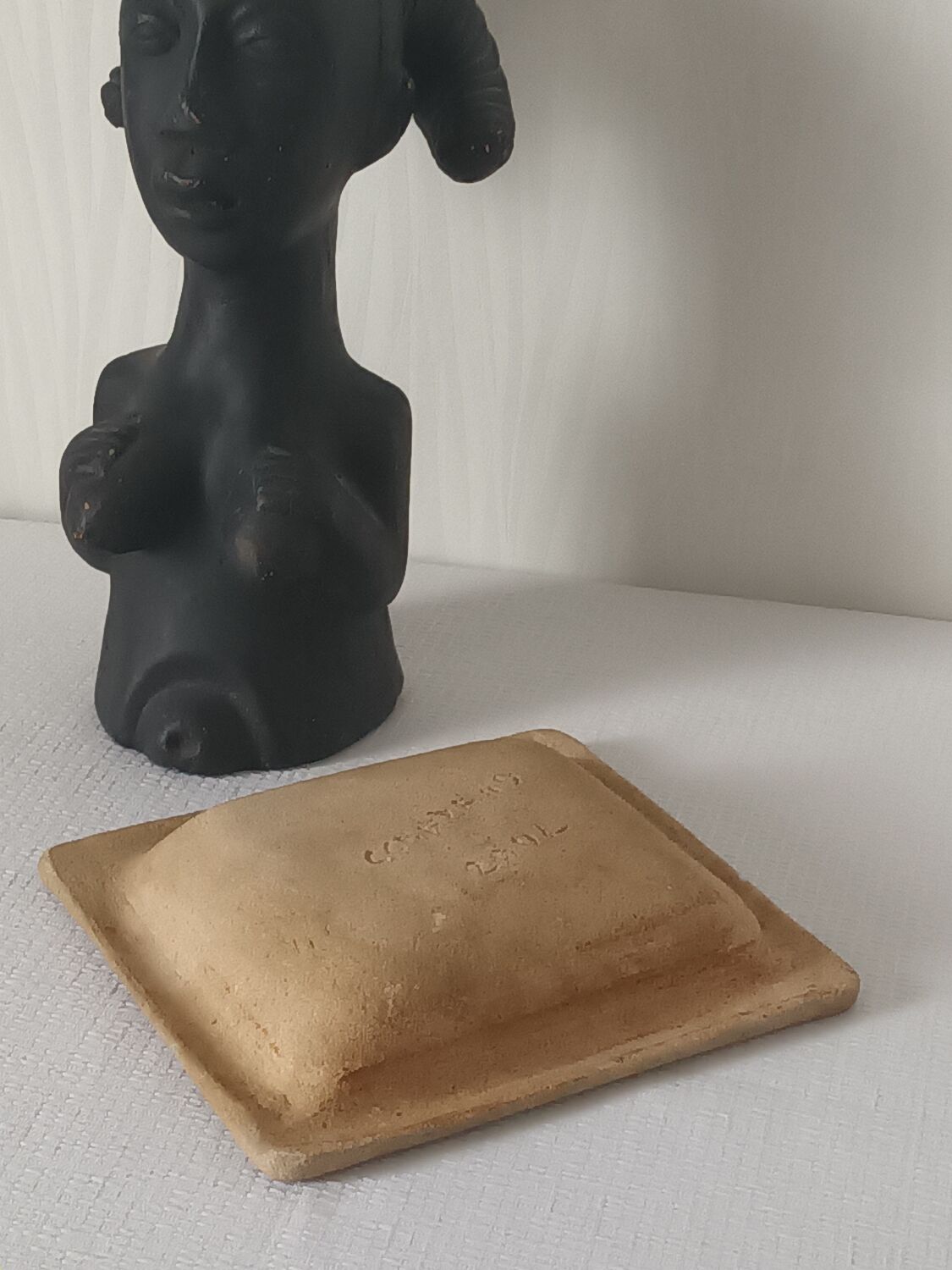 Empty handmade pocket sandstone and turquoise resin