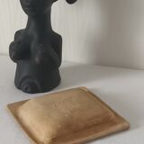 Vide poche artisanal grès et résine turquoise