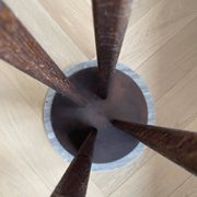 Side table in marble / solid oak