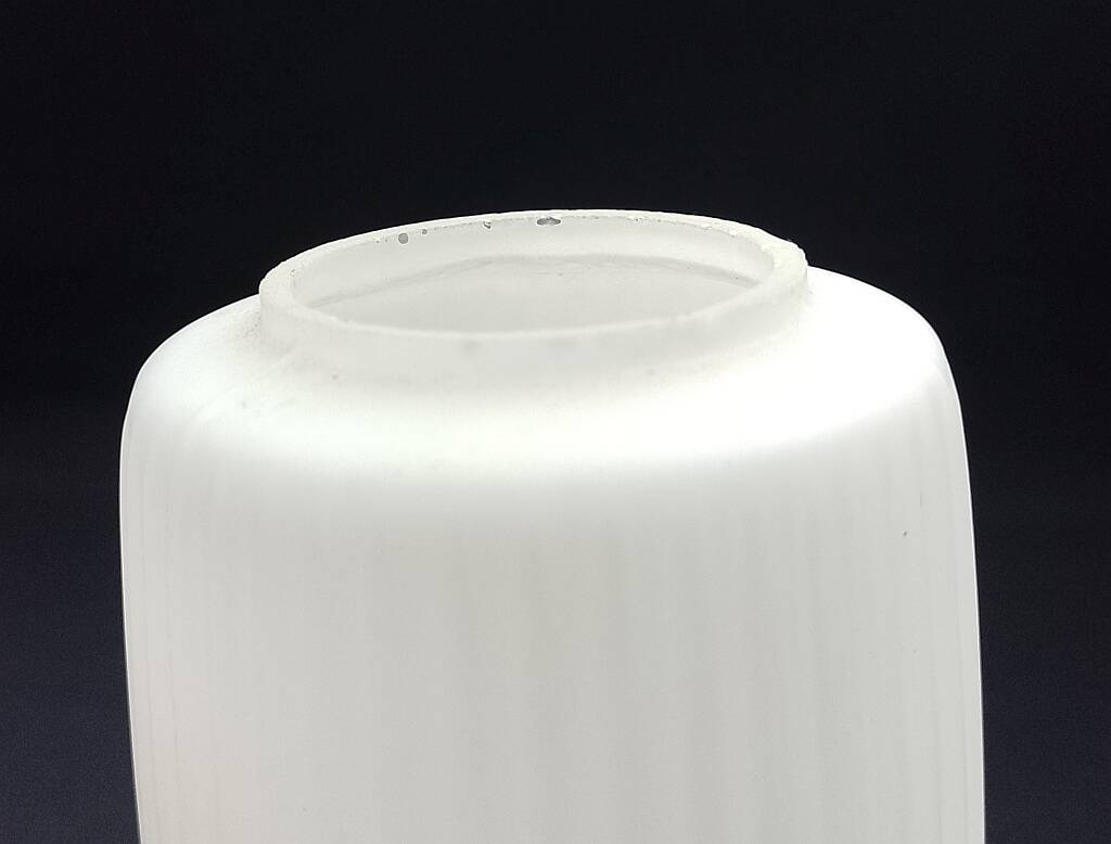 Mid Century Modern White Glass Light Shade Set of 3 Long Stripes