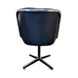 Armchair executive chair Pollock 1st edition 1965 - black leather