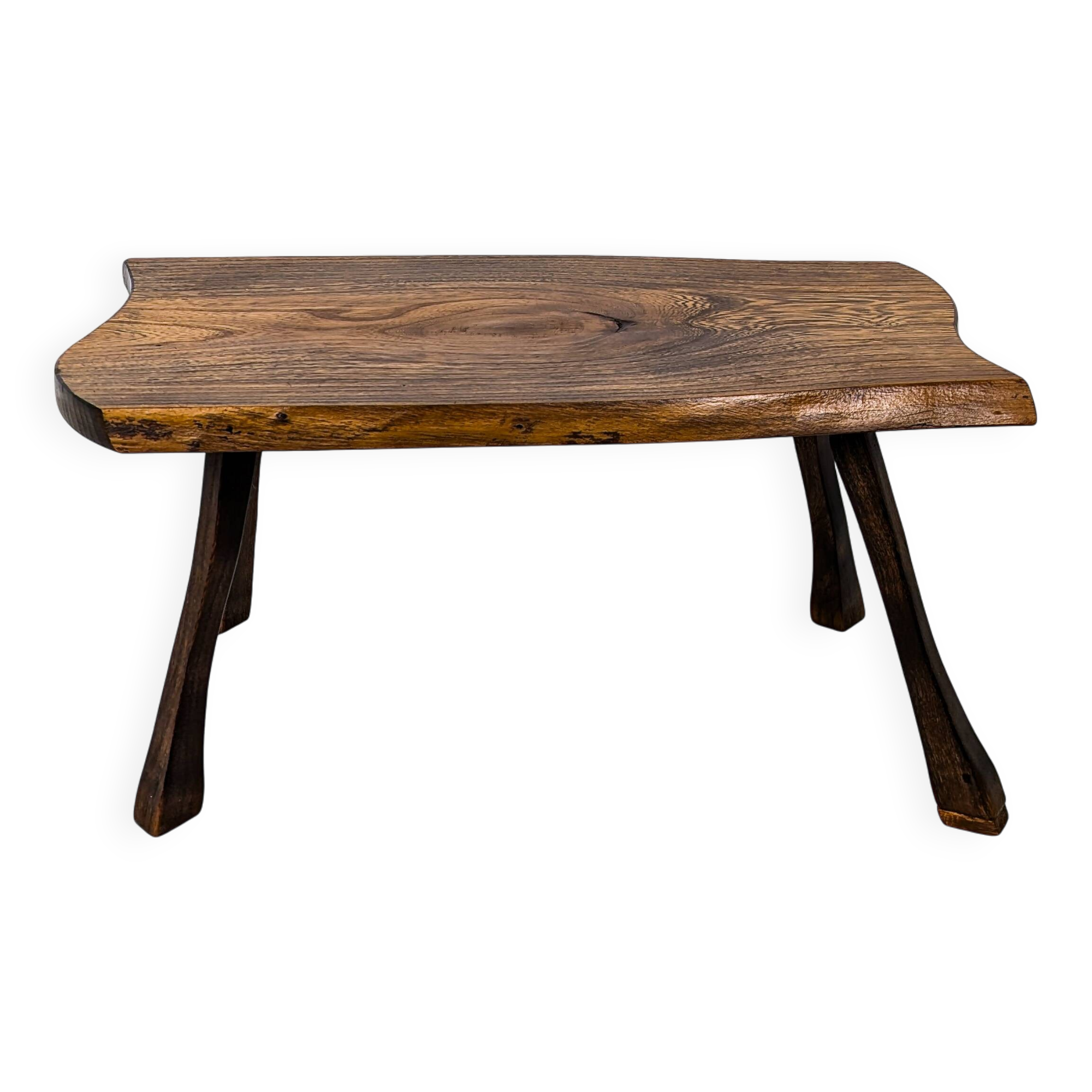 Mid Century Table d'appoint Pouf à fleurs Banc à fleurs Tabouret de chevet Bois massif Brutaliste Vi