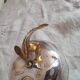 Vintage hollywood regency style apple shaped silver metal box