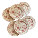 6 dessert plates Tablemates decorated with pink flowers