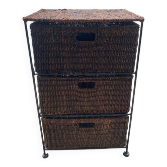 Rattan chest of drawers 3 drawers