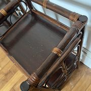 Pair of rattan shelves from the 70s