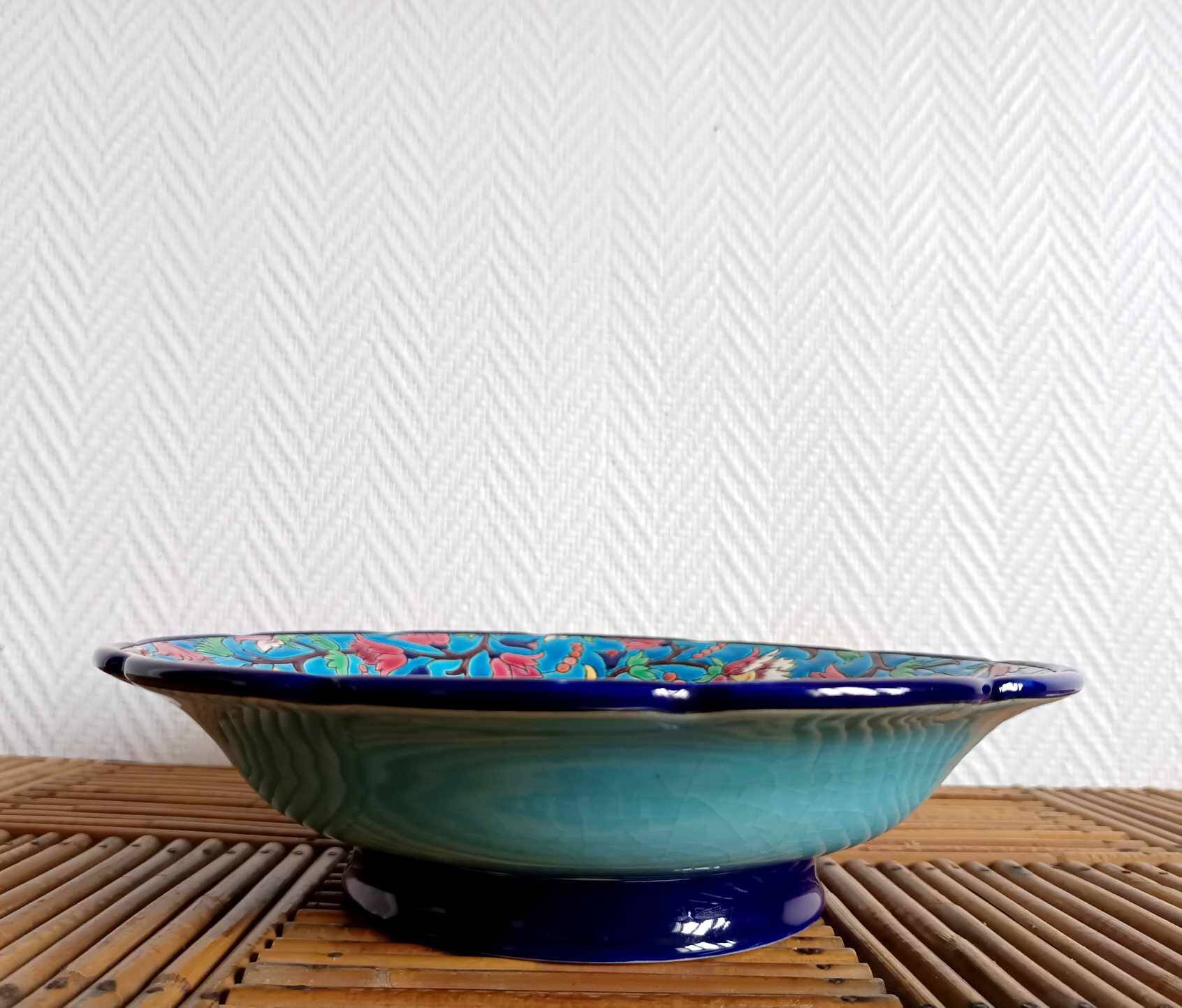 Longwy art deco enamel cup 28 cm