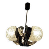 3 ball chandelier with stainless steel frame from the 70s Space Age
