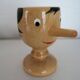 4 Pinocchio wooden egg cups Italy New