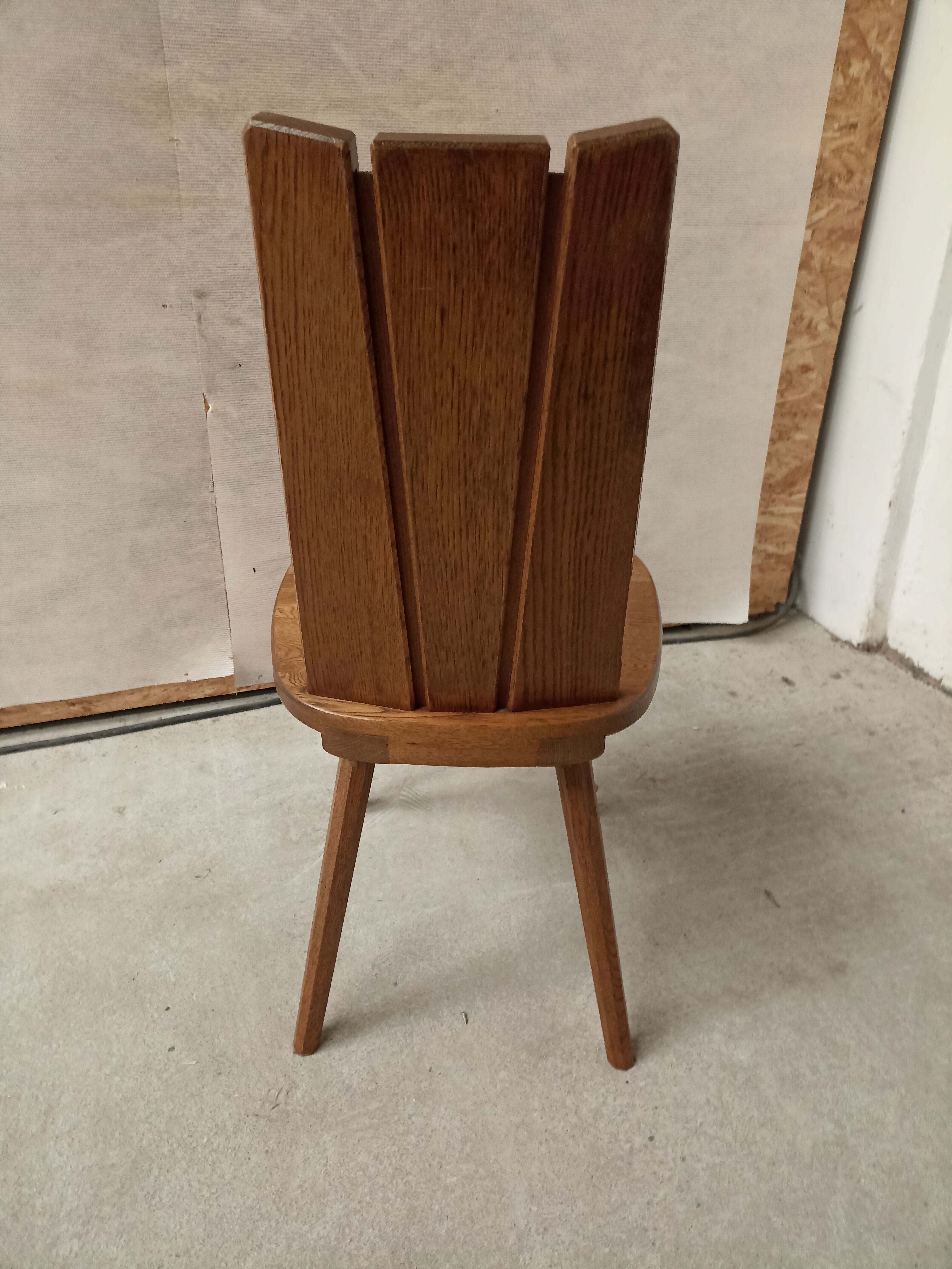 Set of 4 brutalist chairs style Franciszek Aplewicz