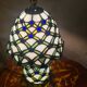 lamp with 2 lights, stained glass, handmade lead solder, Tiffany style