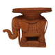 Vintage wicker and rattan elephant table 1970