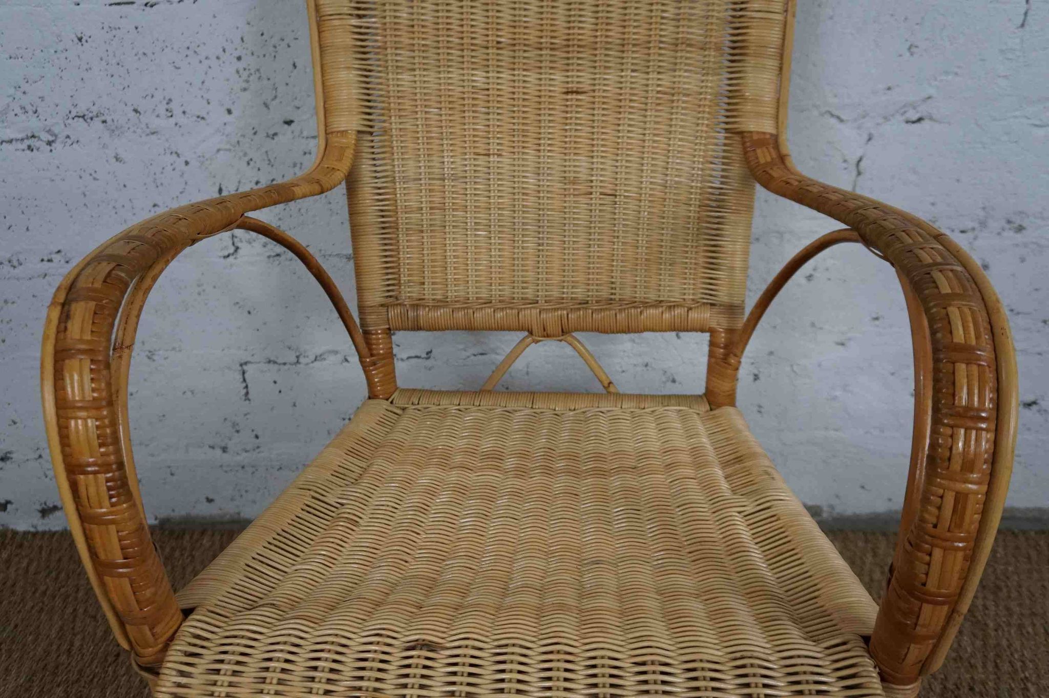 Fauteuil en rotin années 1950