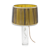 Daum France, Lampe cylindrique en verre bullé, circa 1975