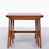 Vintage Nesting Tables in Walnut by Bengt Ruda Sweden 1950s