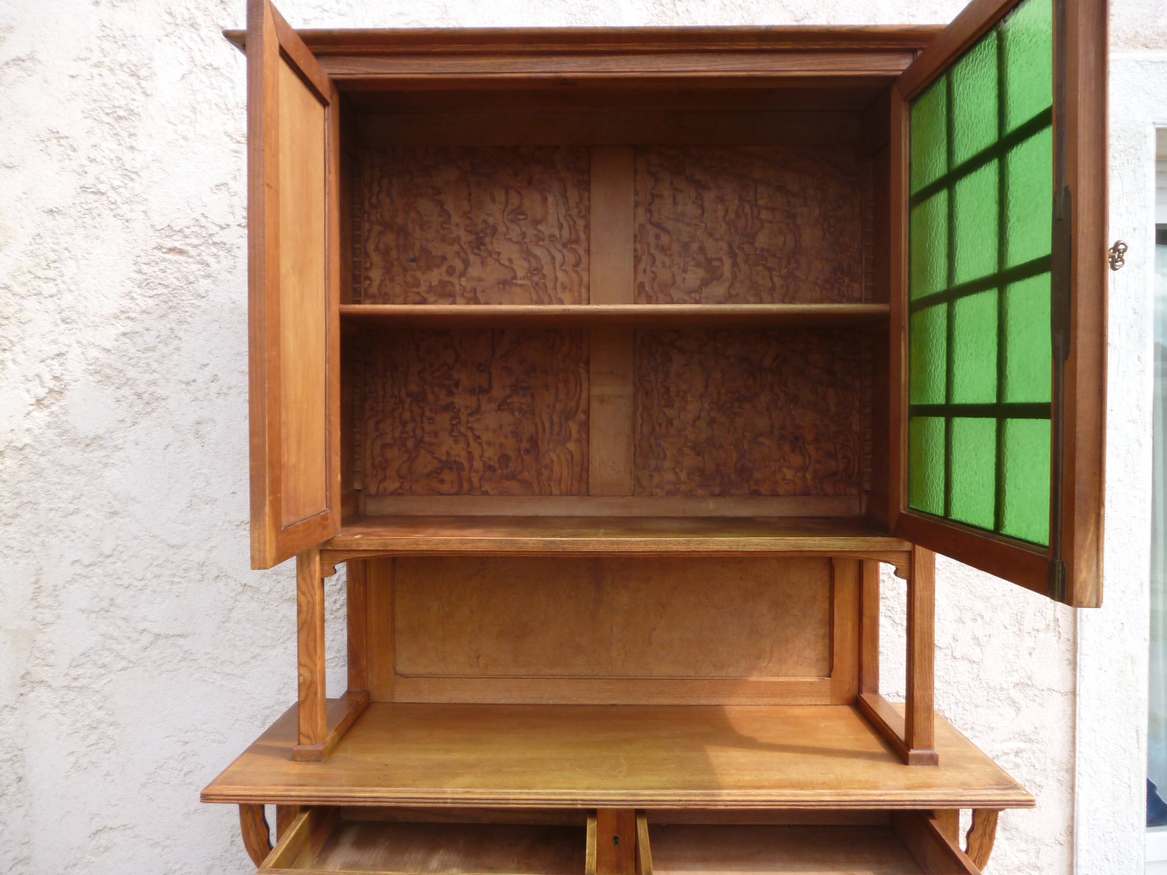 Two-body Art Nouveau buffet with Marquetry