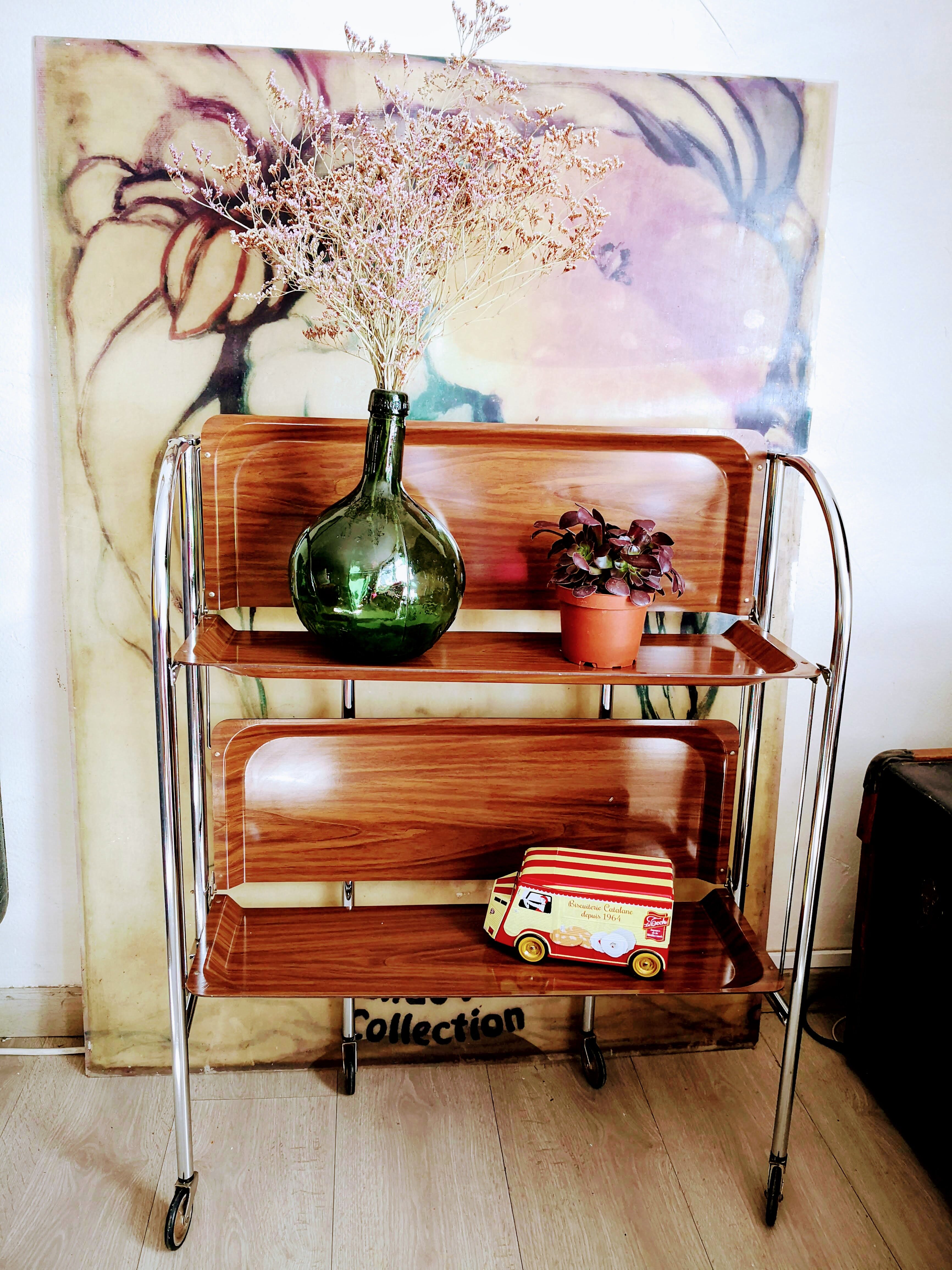Vintage folding trolley with wheels