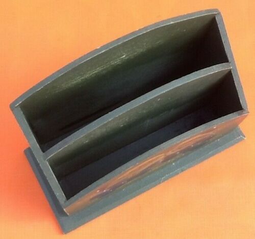 Painted wooden letter holder with fruit decoration