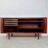 Danish palisander tambour sideboard by Arne Vodder
