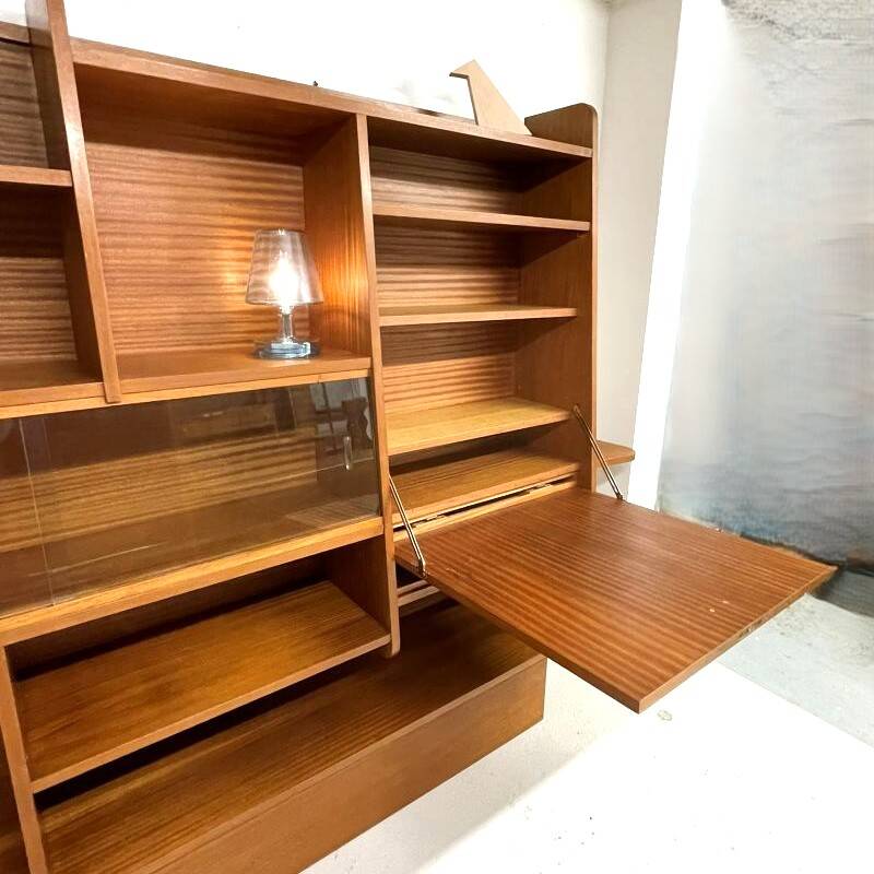 Grand meuble mural vintage en teck