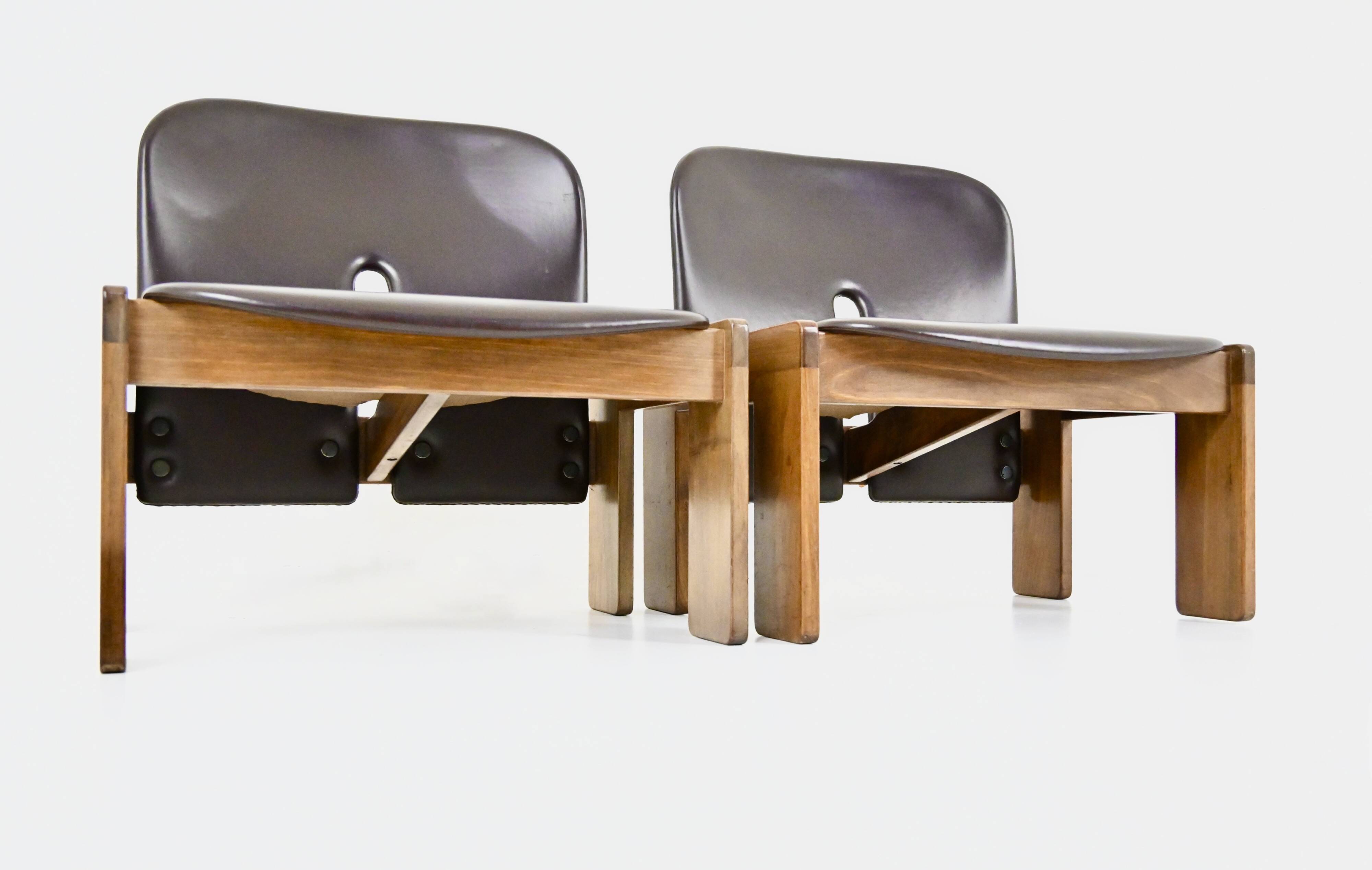 Set of 2 model 925 lounge chairs by Afra & Tobia Scarpa for Cass