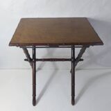 ancienne table pliable en bois imitation bambou XIXème