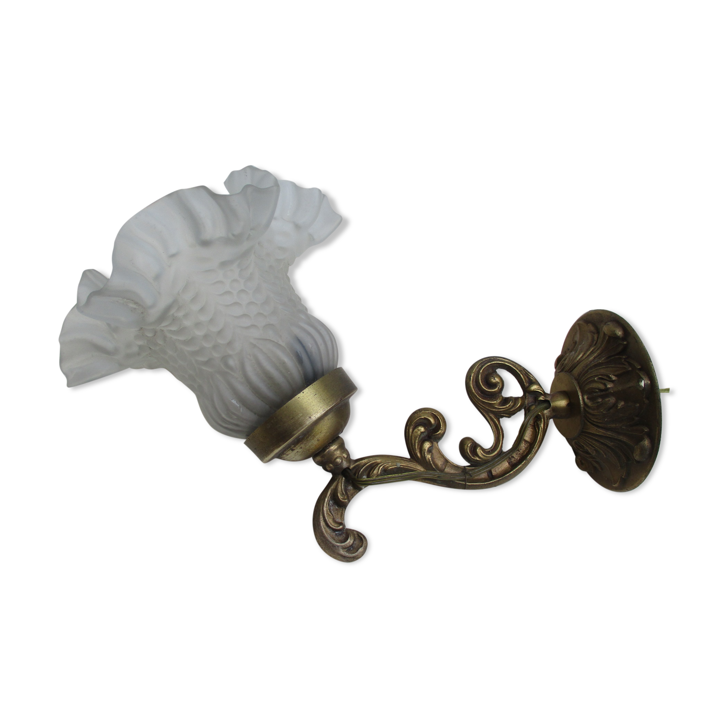 Bronze wall lamp + tulip lampshade