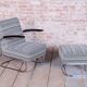 Set of Czech Bauhaus Armchair and Ottoman attributed to W. Gispen for Mücke-Melder, 1930s, Set of 2